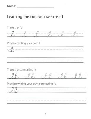 how do you write a cursive l